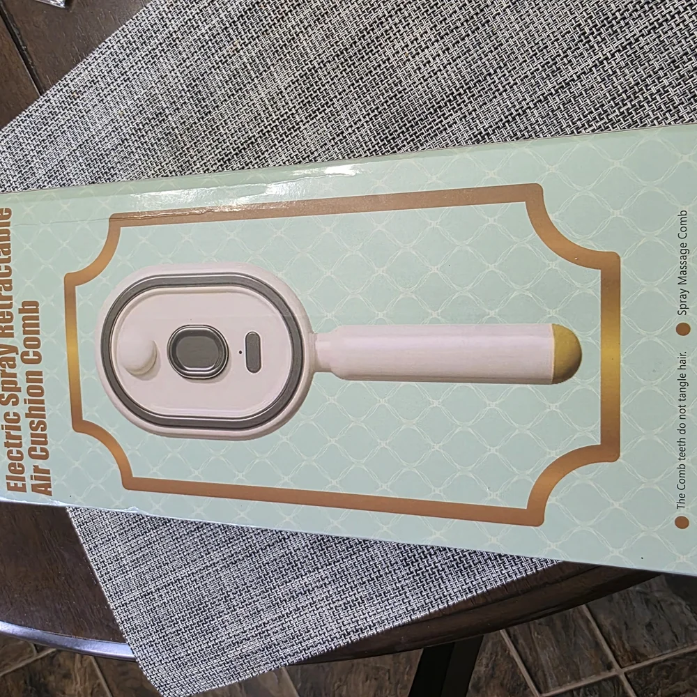 Electric Hair Brush Styling Tool in White and Gold